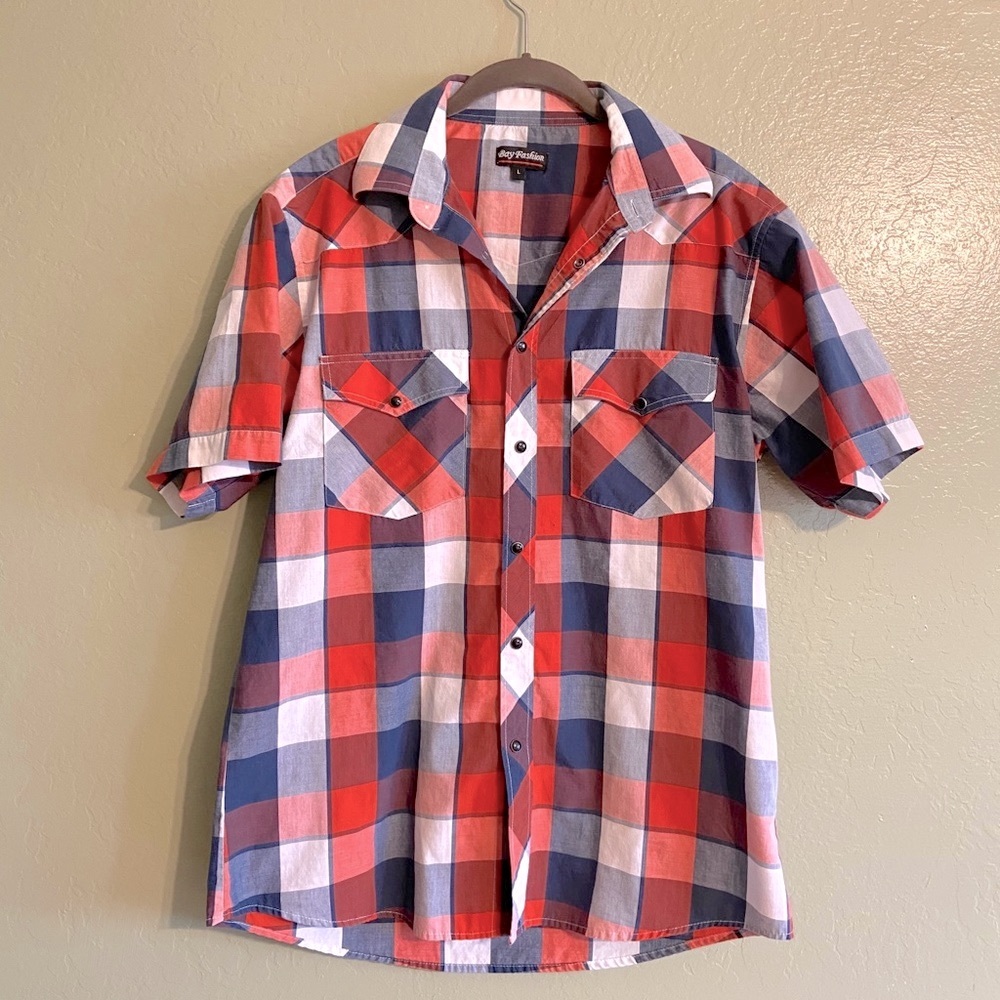 Bay Fashion Men’s Western Button Down Size Large
